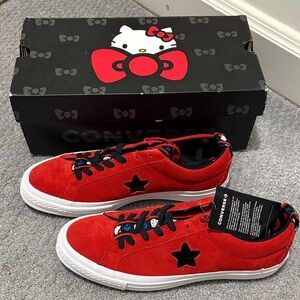 NWT Converse Hello Kitty Red Suede One Star Sneakers M 8 W 10
